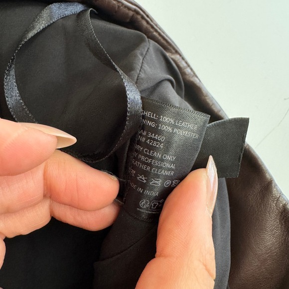 VEDA Pants Women 12 Brown Leather Wide Leg High Rise Trousers - Picture 6 of 10